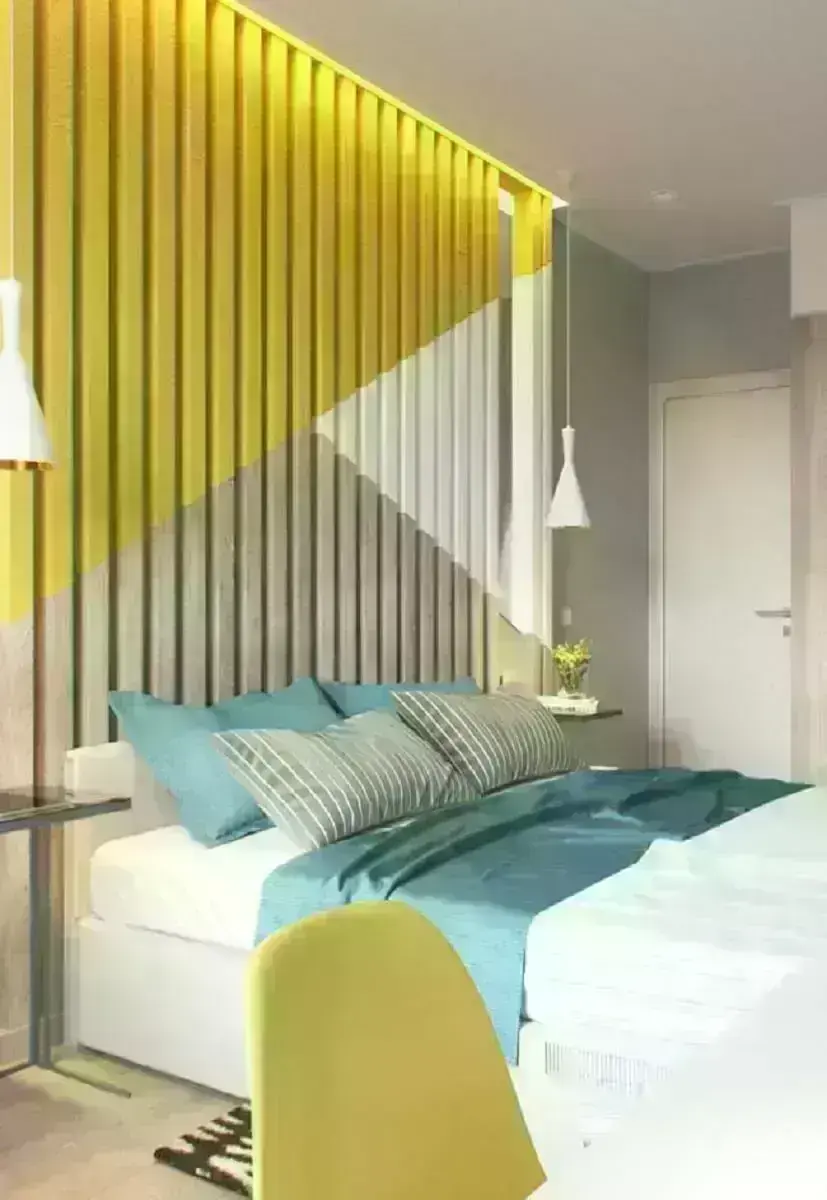 Decoração para quarto colorido azul e amarelo - Foto Ideas Decor
