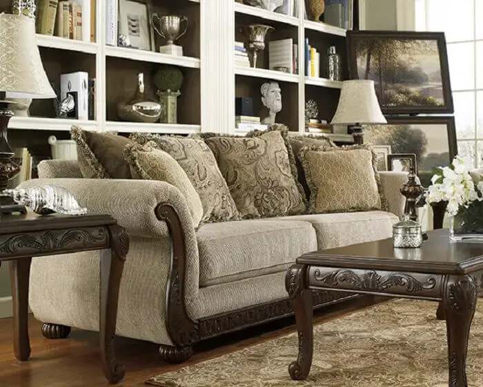 Tecido para sofá chenille seguindo o estilo vintage do ambiente