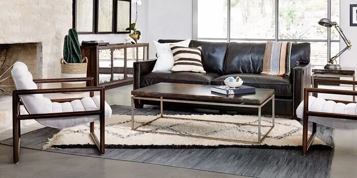 Tecido para sofá de couro preto