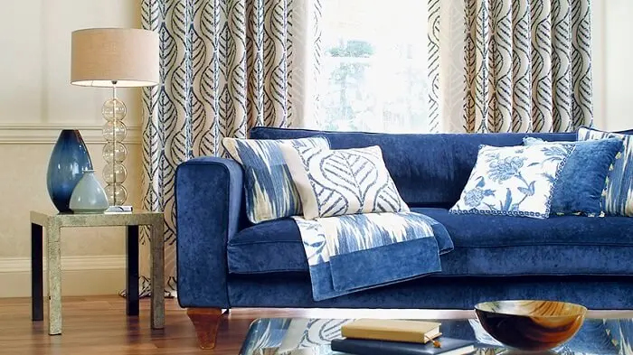 Tecido para sofá suede na cor azul