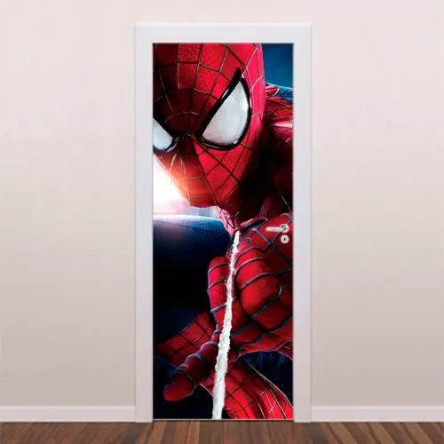 adesivo de porta - porta com adesivo do homem aranha 