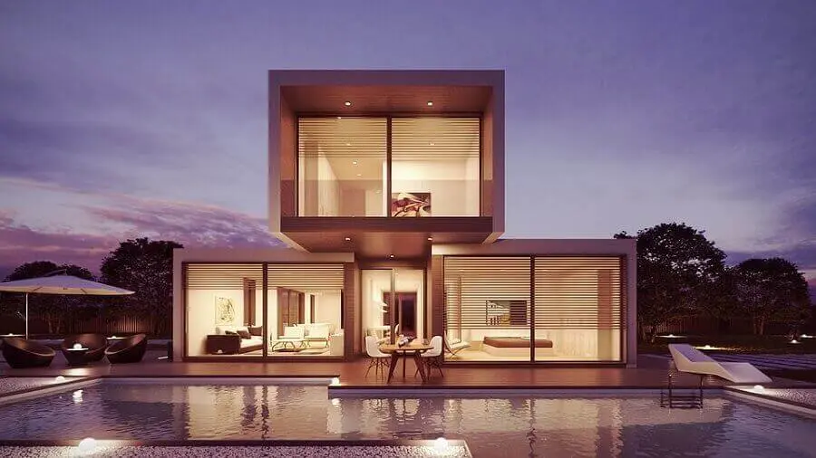 arquitetura moderna com casa pré fabricada