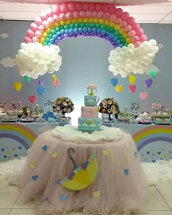 chuva de benção - decoração completa de festa de aniversário 