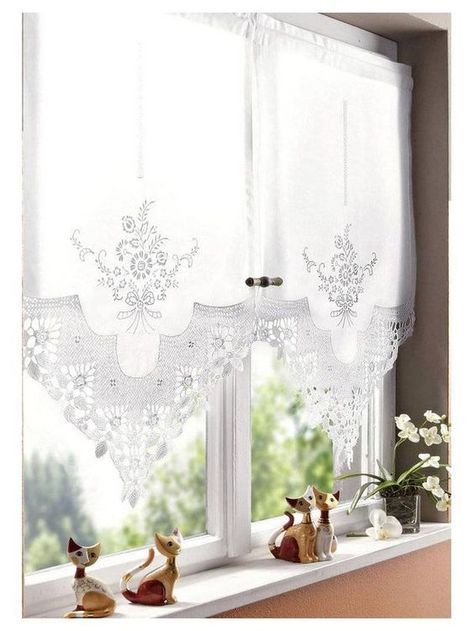 cortina de renda - cortina branca de prensa com detalhes 