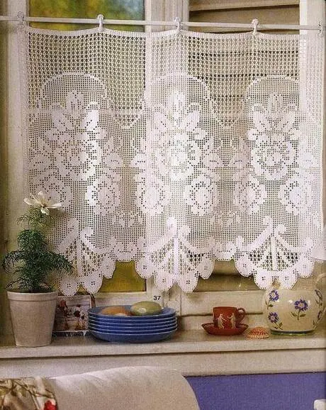cortina de renda - cortina de renda para cozinha 