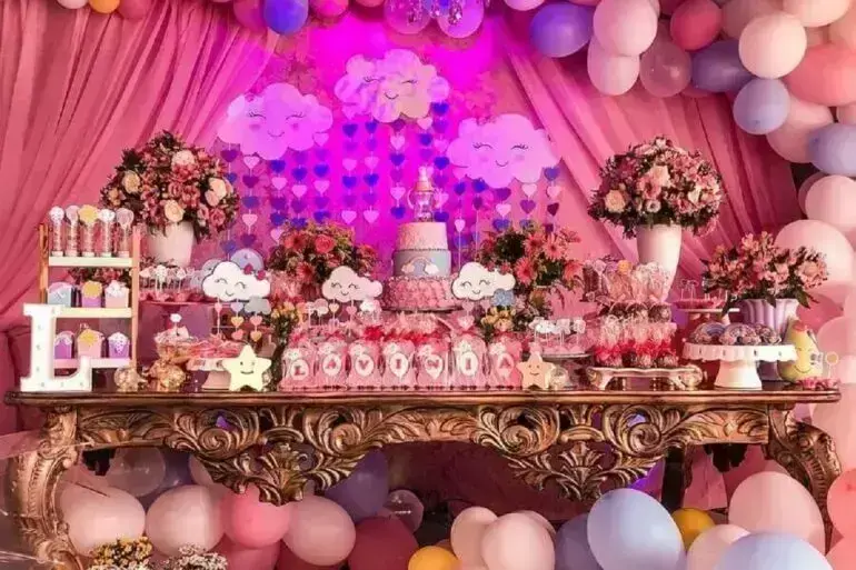 decoração de festa chuva de benção de luxo Foto MH Decor Festas
