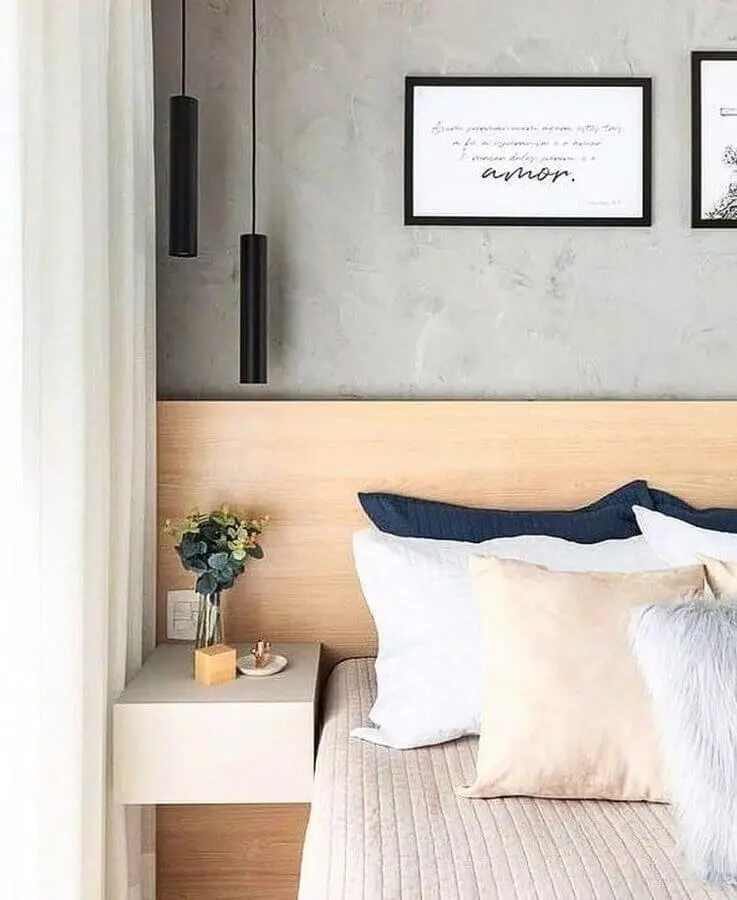 decoração moderna com pendente para quarto com design minimalista Foto Pinterest