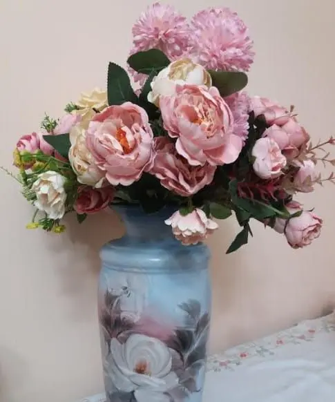 flores artificiais para decoração - arranjo de rosas de plástico 