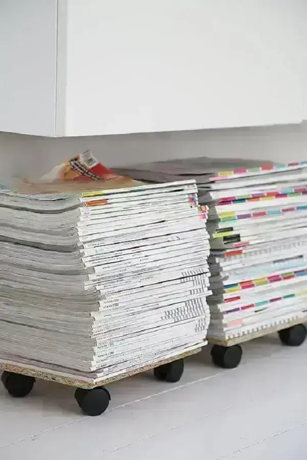 ideias de decoração com reciclagem para porta revistas Foto Arquitrecos