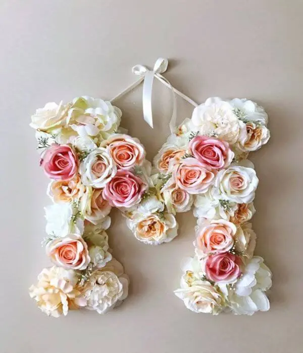 flores para decorar os moldes de letras
