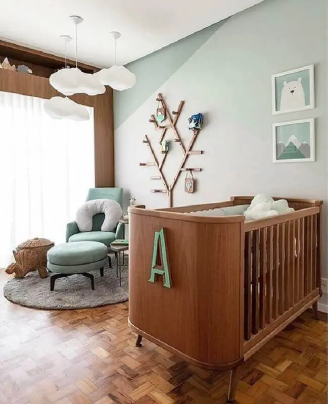 pendente em formato de nuvem para quarto de bebê Foto Pinterest
