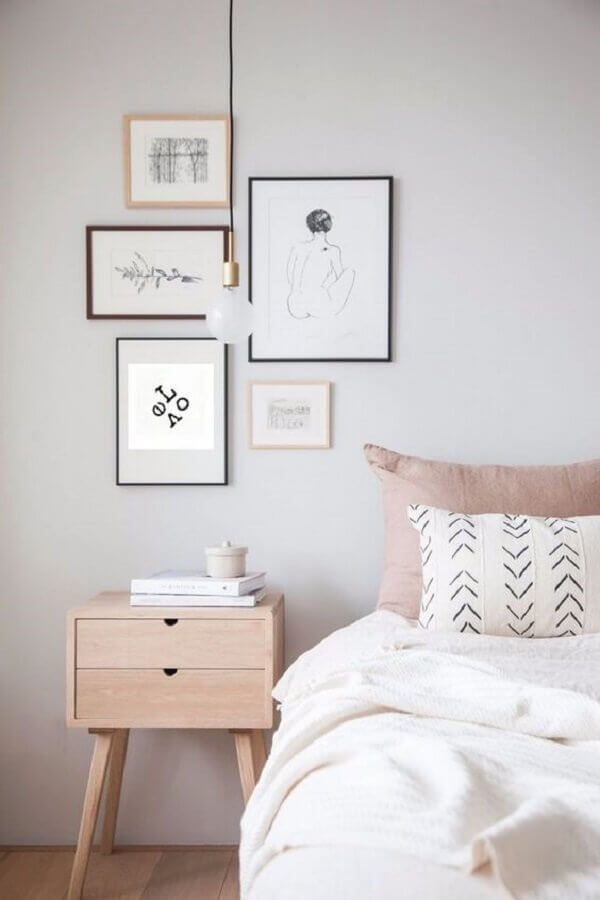 pendente para quarto com decoração minimalista Foto Pinterest
