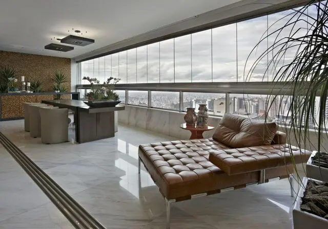 piso para varanda - varanda com piso de cerâmica simples 