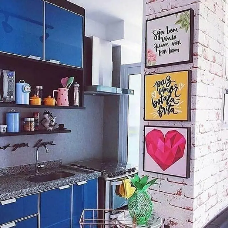quadros decorativos para cozinha com decoração colorida Foto Decoração de Casa