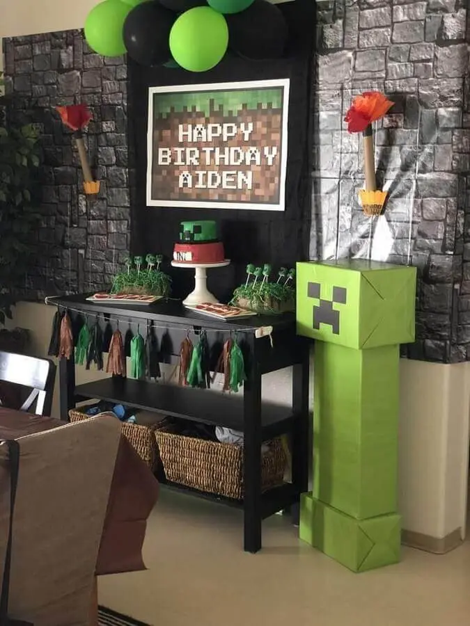 tema de aniversário para menino - festa minecraft Foto Catch My Party