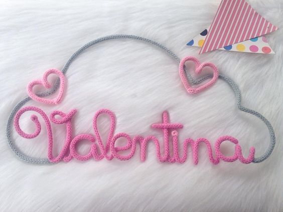 tricotin - nome valentina em tricotin 