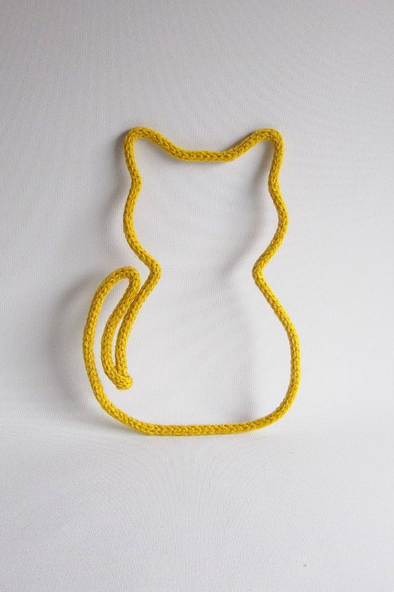 tricotin - silhueta de gato em tricotin 