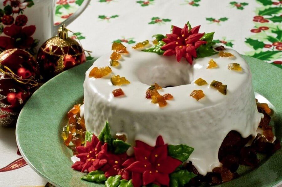 bolo decorado de natal simples Foto Pinterest