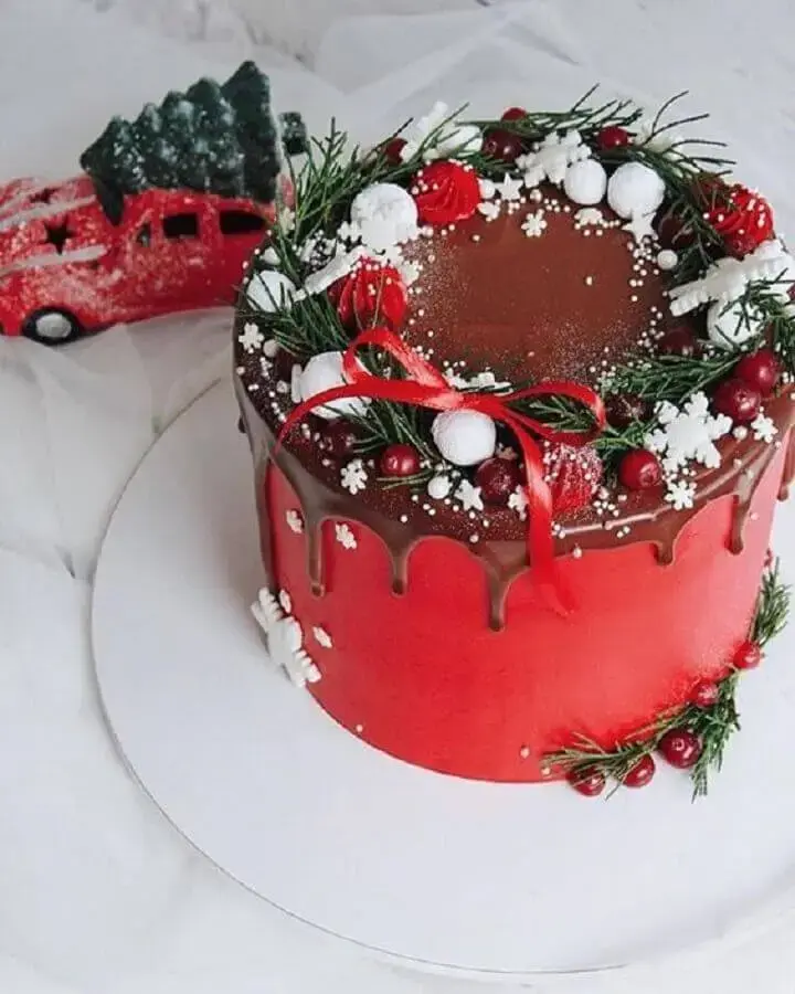 decoração clássica para bolo de natal Foto Bride and Tonic