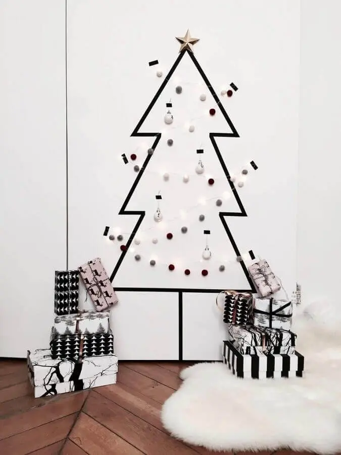 decoração com fita isolante para natal Foto Pinterest