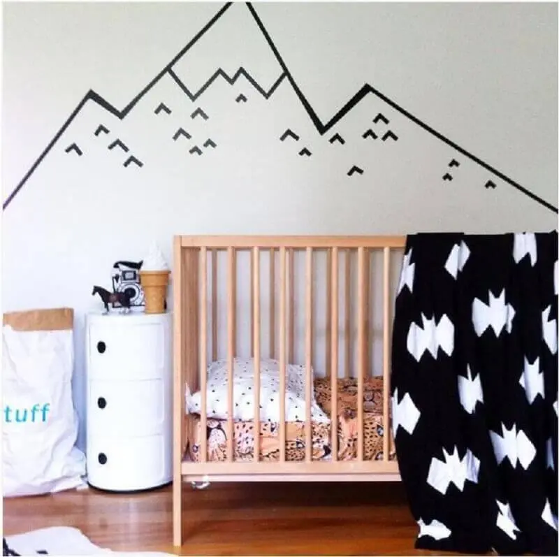 decoração com fita isolante para quarto de bebê Foto Casa e Festa