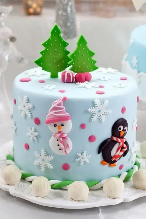 children's christmas cake decoration with american paste Foto Pinterest