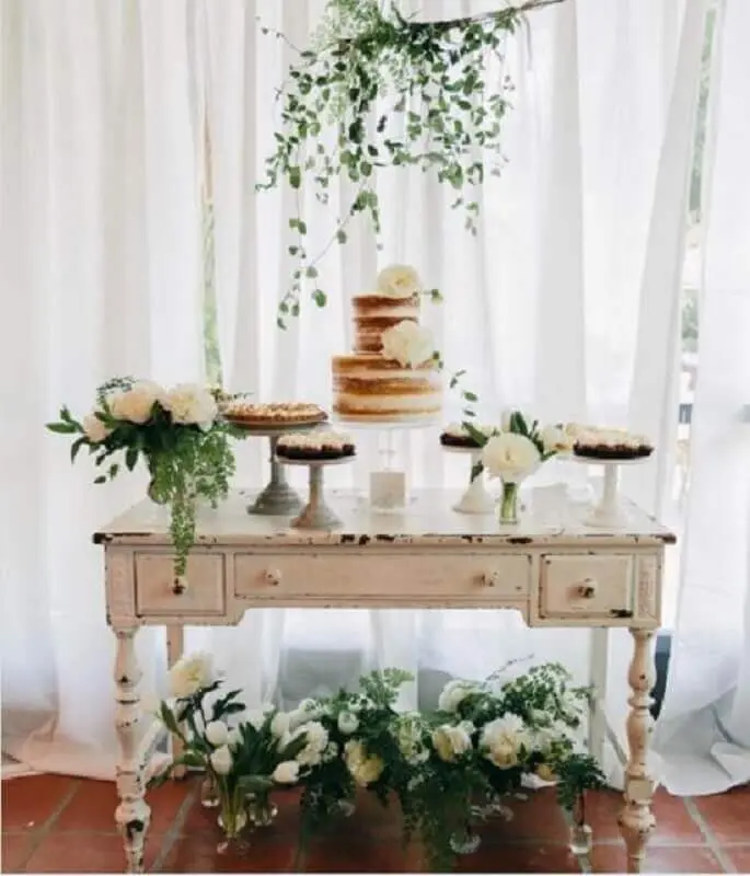 decoração simples para mesa de mini wedding Foto Pinterest