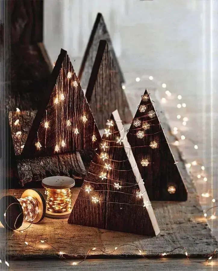 luzes de natal para decoração rústica Foto Buke Decor