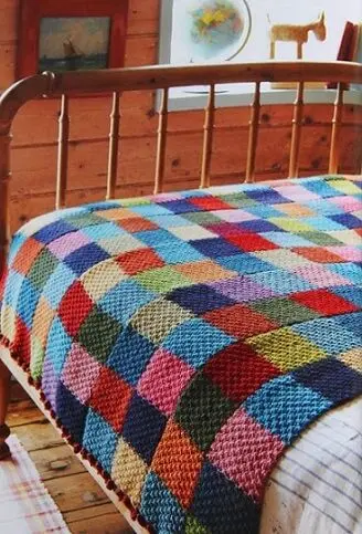 manta de crochê - manta de cama quadriculada