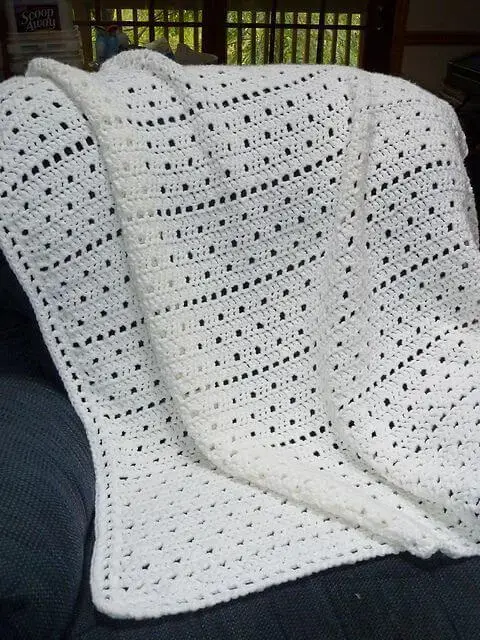 manta de crochê - manta de crochê branca simples 