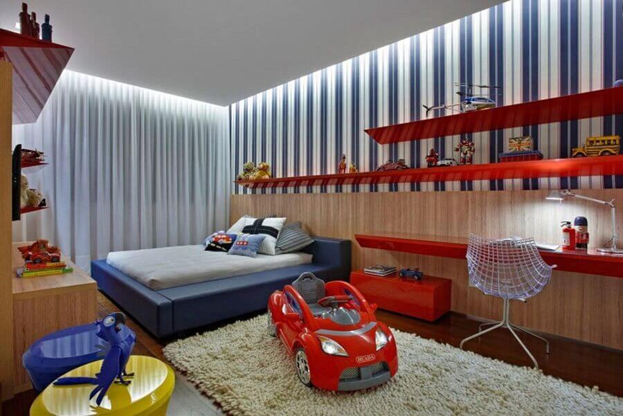 papel de parede para quarto infantil masculino vermelho e azul Foto Graziella Nicolai