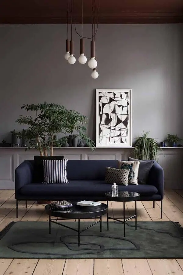 sofá azul marinho simples Foto Made in Design