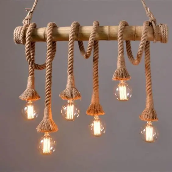 tipos de lâmpadas - pendente de cordas 
