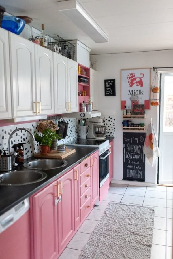 Projeto de cozinha rosa