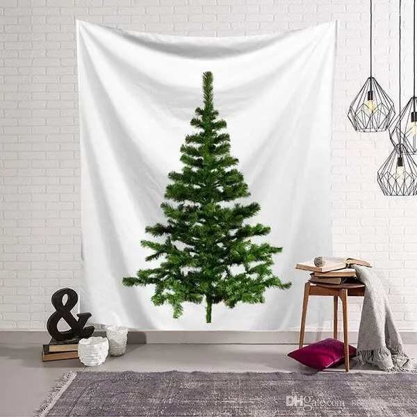 Utilize um tecido com desenho de árvore de Natal e decore seu ambiente