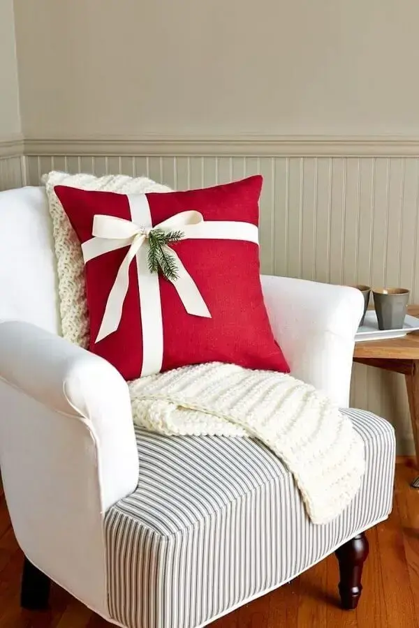 almofada para decoração de Natal para sala Foto Pinterest