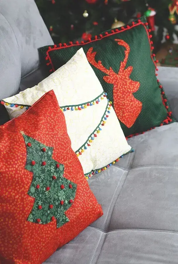 almofadas personalizadas para decoração natalina Foto Pinterest