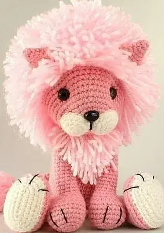 amigurumi - leão rosa de amigurumi 