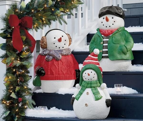 Bonequinhos de neve podem ser utilizados como enfeites de Natal