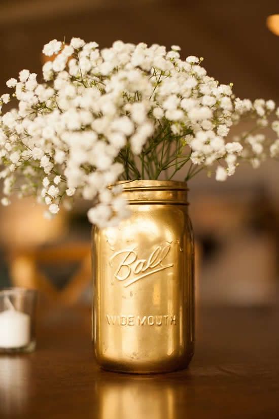 bodas de ouro - centro de mesa com flores 
