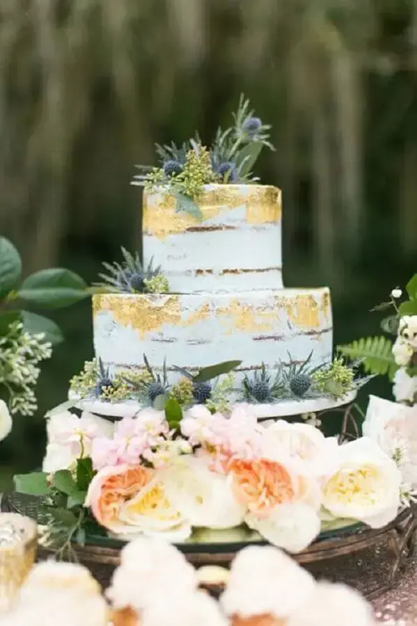 bolo de casamento rústico Foto HappyWedd