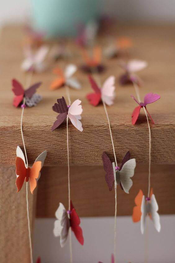 decoração com borboletas de papel