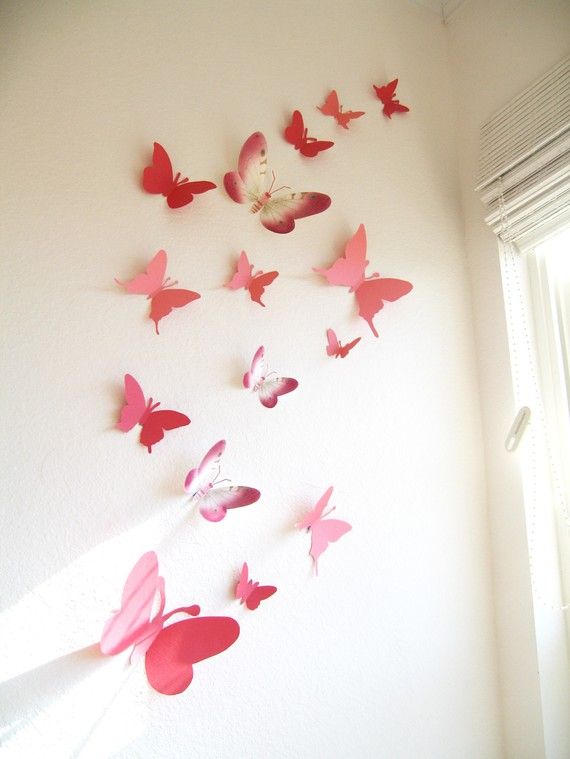 moldes de borboletas de papel rosa