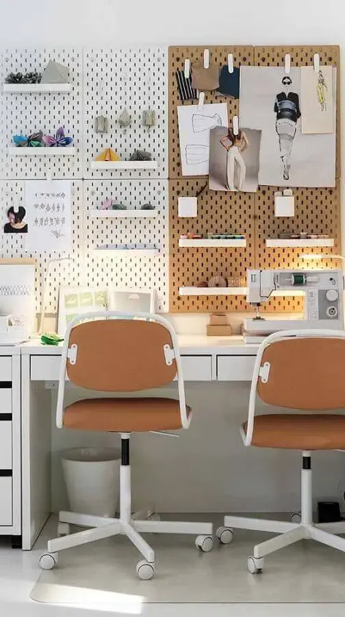 cadeiras giratórias para decoração de escritório pequeno moderno Foto Ideias Decor