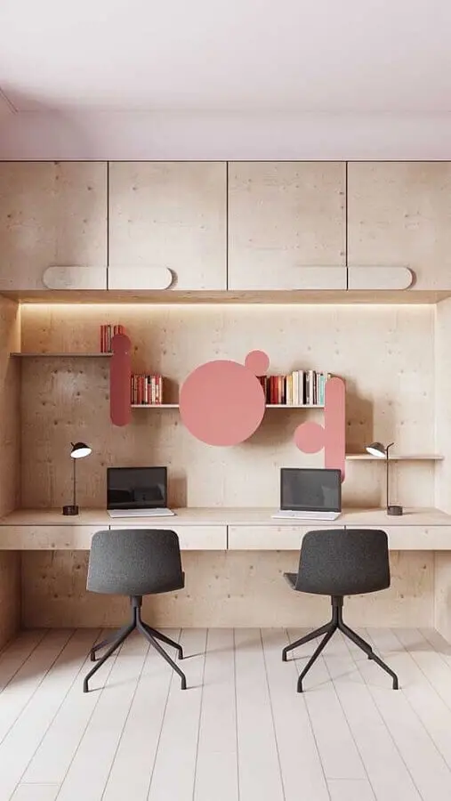 cadeiras giratórias pára decoração de escritório todo de madeira Foto Pinterest