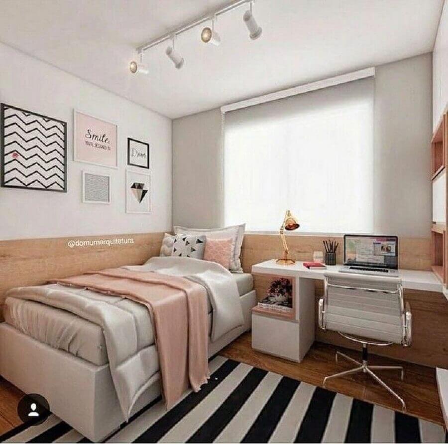 cama box solteiro para quarto com escrivaninha Foto Pinterest