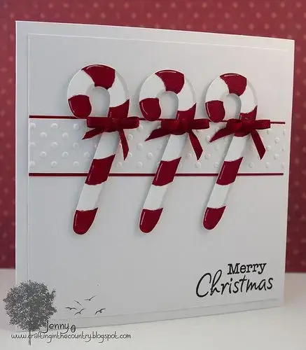 christmas card - card with sugar canes