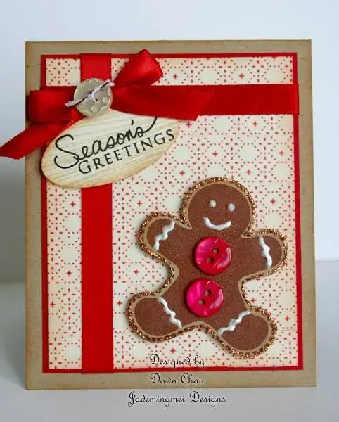 cartão de natal - cartão com biscoito de gengibre 