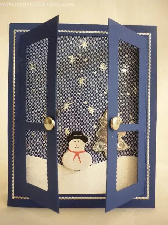 cartão de natal - cartão com boneco de neve 