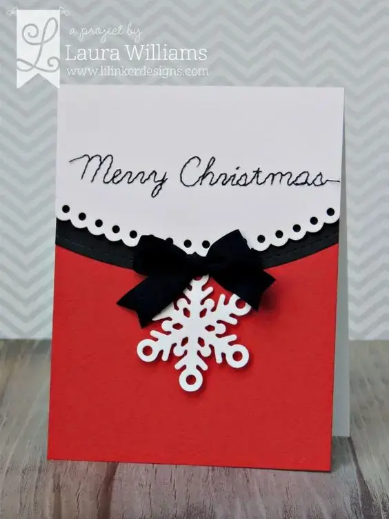 christmas card - black bow card 